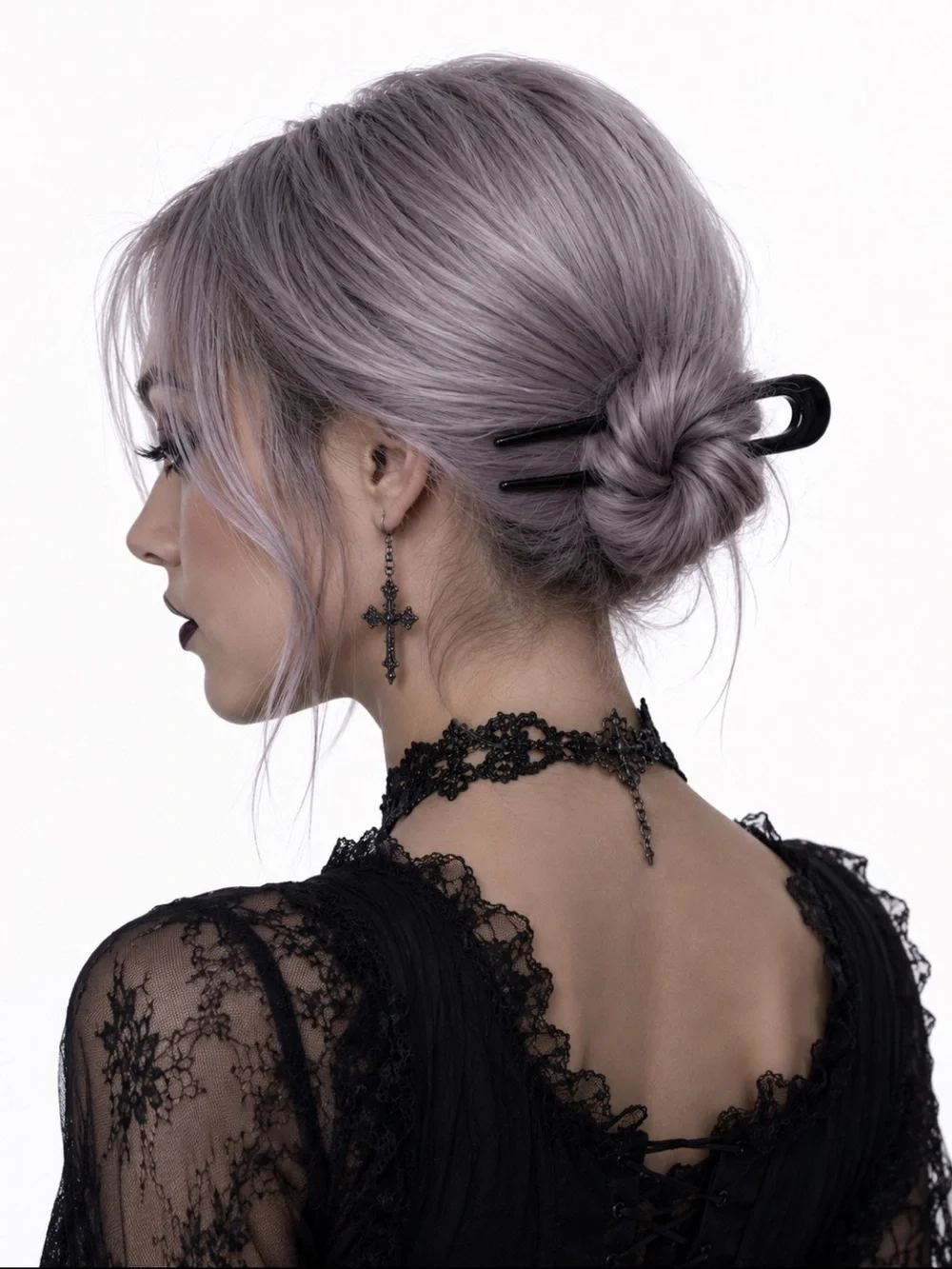 French Sleek Black U Shaped Hair Pin - Women’s Accessories